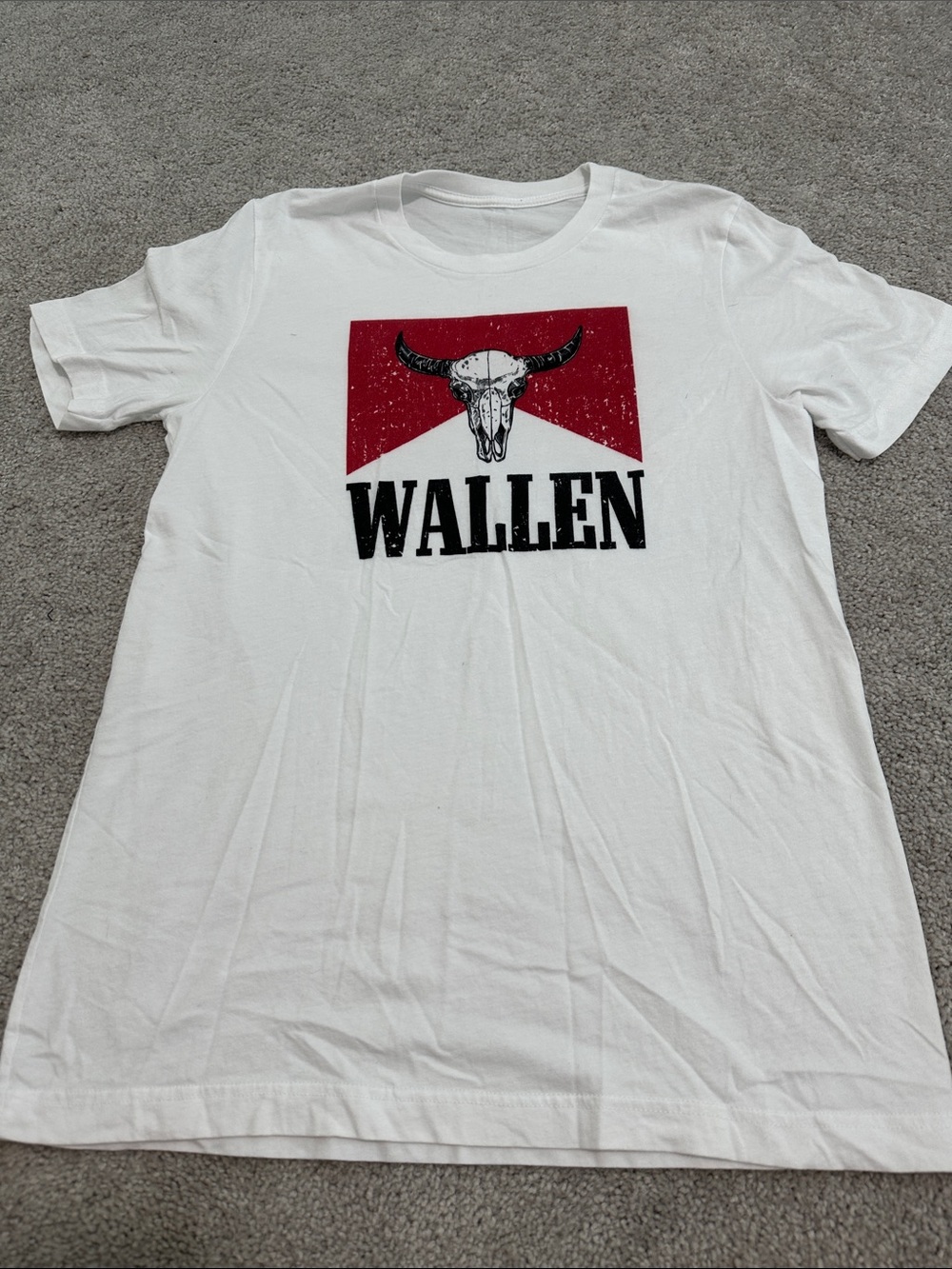Wallen White Graphic Tee with Red Accent